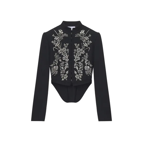 Alexander McQueen Floral Embroidery Cropped Jacket - Jackets - British Luxury Tailoring at Luxury Shoes 