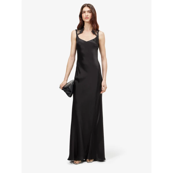 Alexander McQueen Floral Lace Evening Dress in Black - Dresses - British Luxury Tailoring at Luxury Shoes 