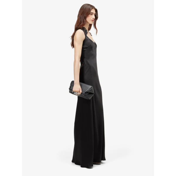 Alexander McQueen Floral Lace Evening Dress in Black - Dresses - British Luxury Tailoring at Luxury Shoes 