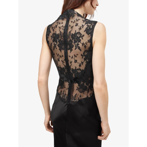Alexander McQueen Floral Lace Evening Dress in Black - Dresses - British Luxury Tailoring at Luxury Shoes 