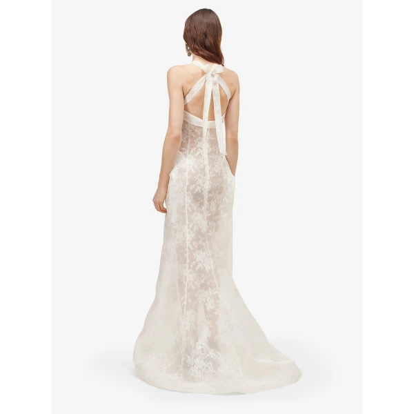Alexander McQueen Floral Lace Evening Dress in Pink - Dresses - British Luxury Tailoring at Luxury Shoes 