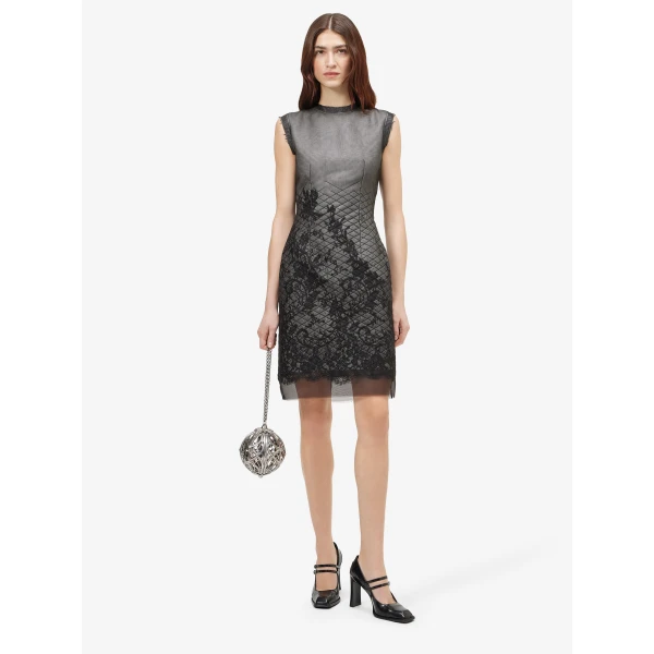 Alexander McQueen Floral Lace Shift Dress - Dresses - British Luxury Tailoring at Luxury Shoes 
