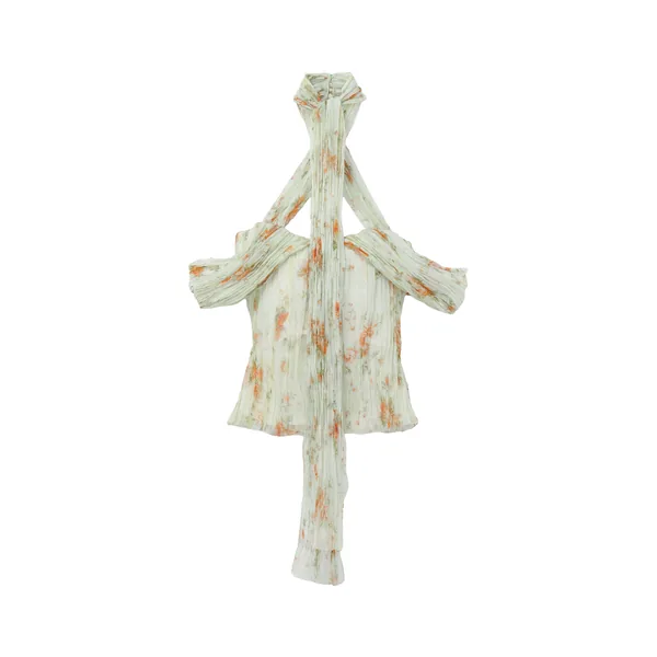 Alexander McQueen Floral Pleated Top - Tops - British Luxury Tailoring at Luxury Shoes 