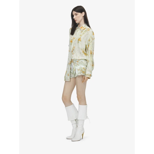 Alexander McQueen Floral Print Pyjama Shirt - Tops - British Luxury Tailoring at Luxury Shoes 