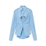 Alexander McQueen Gathered Long-Sleeved Shirt - Tops - British Luxury Tailoring at Luxury Shoes 