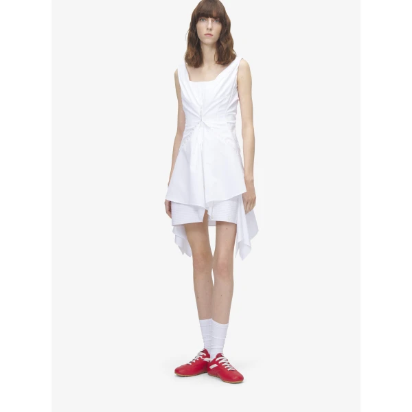 Alexander McQueen Gathered Mini Dress - Dresses - British Luxury Tailoring at Luxury Shoes 