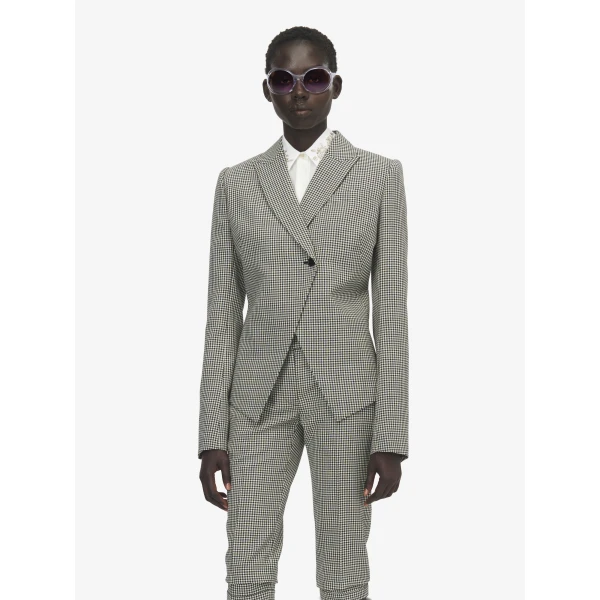 Alexander McQueen Gingham Check Cutaway Jacket - Jackets - British Luxury Tailoring at Luxury Shoes 