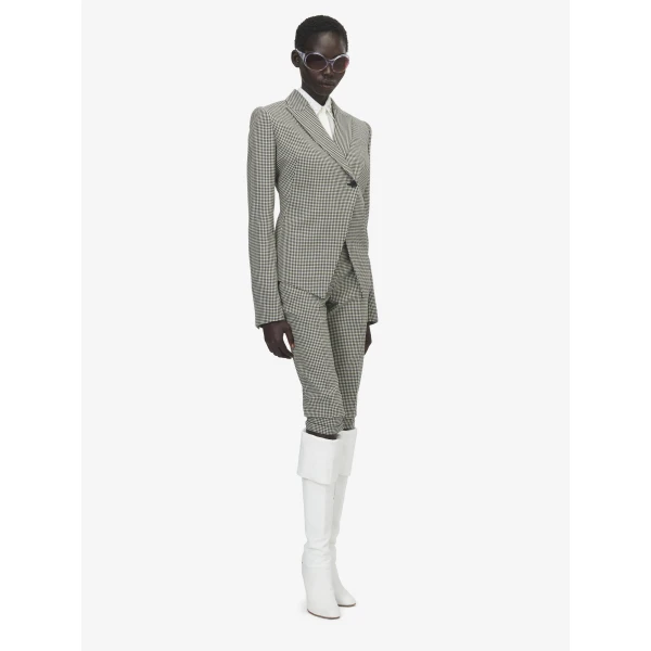 Alexander McQueen Gingham Check Tailored Capri Trousers - Pants - British Luxury Tailoring at Luxury Shoes 