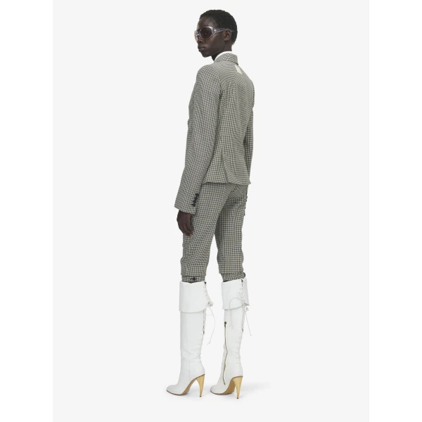 Alexander McQueen Gingham Check Tailored Capri Trousers - Pants - British Luxury Tailoring at Luxury Shoes 