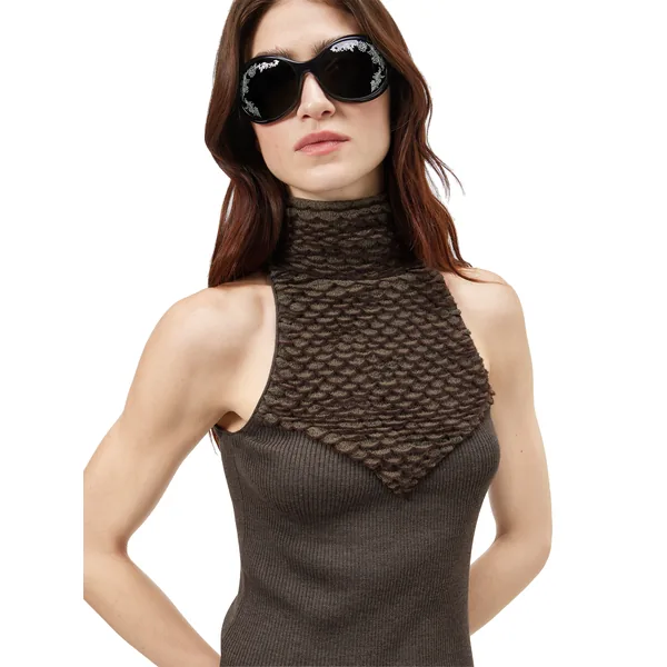 Alexander McQueen Knit Feathers Sleeveless Top - Knitwear - British Luxury Tailoring at Luxury Shoes 