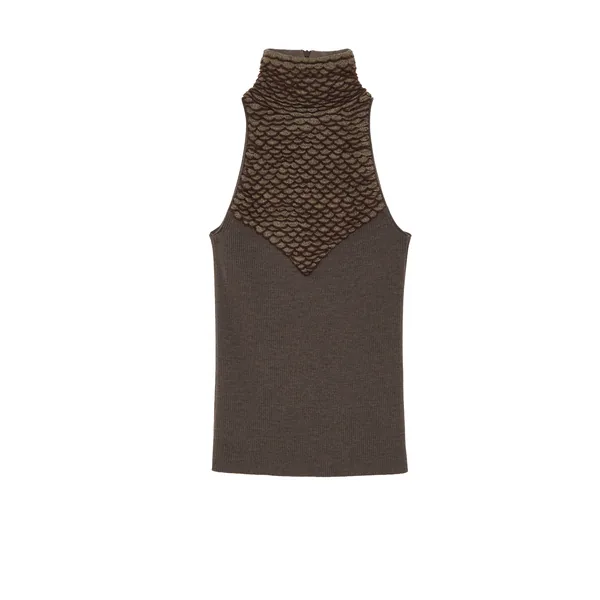Knit Feathers Sleeveless Top