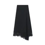 Alexander McQueen Lace Hem Asymmetric Midi Skirt - Skirts - British Luxury Tailoring at Luxury Shoes 