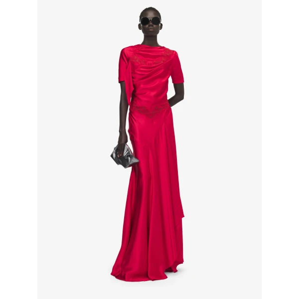 Alexander McQueen Lace Trim Evening Dress - Dresses - British Luxury Tailoring at Luxury Shoes 