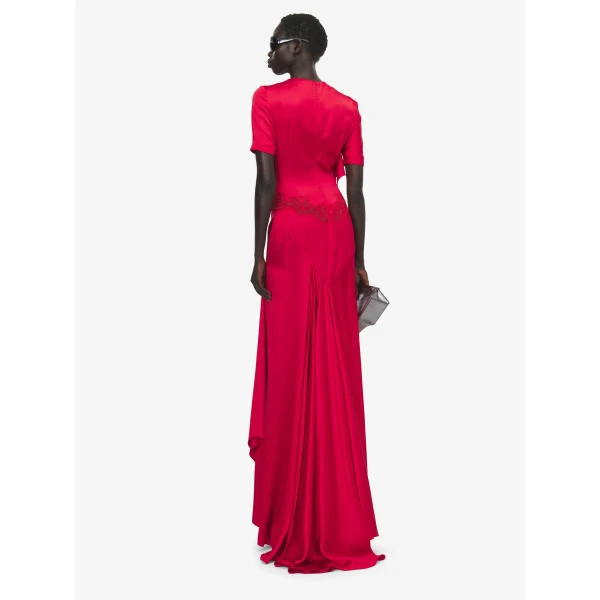 Alexander McQueen Lace Trim Evening Dress - Dresses - British Luxury Tailoring at Luxury Shoes 