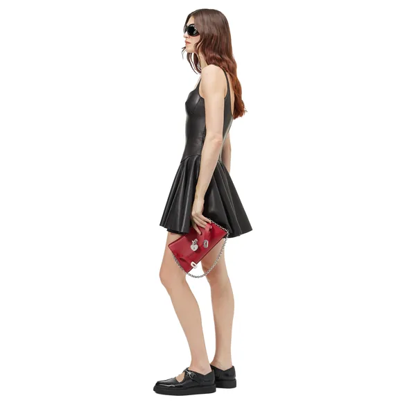 Alexander McQueen Leather Mini Dress - Dresses - British Luxury Tailoring at Luxury Shoes 