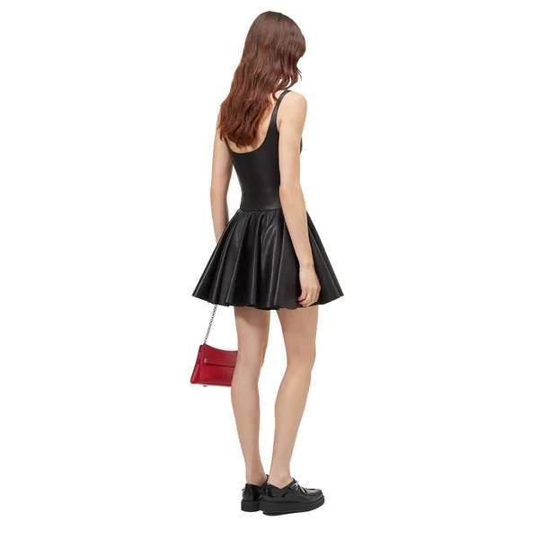 Alexander McQueen Leather Mini Dress - Dresses - British Luxury Tailoring at Luxury Shoes 