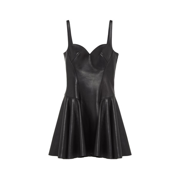 Alexander McQueen Leather Mini Dress - Dresses - British Luxury Tailoring at Luxury Shoes 
