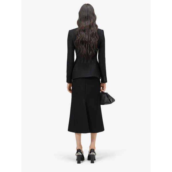 Alexander McQueen Light Tweed Bumster Skirt - Skirts - British Luxury Tailoring at Luxury Shoes 