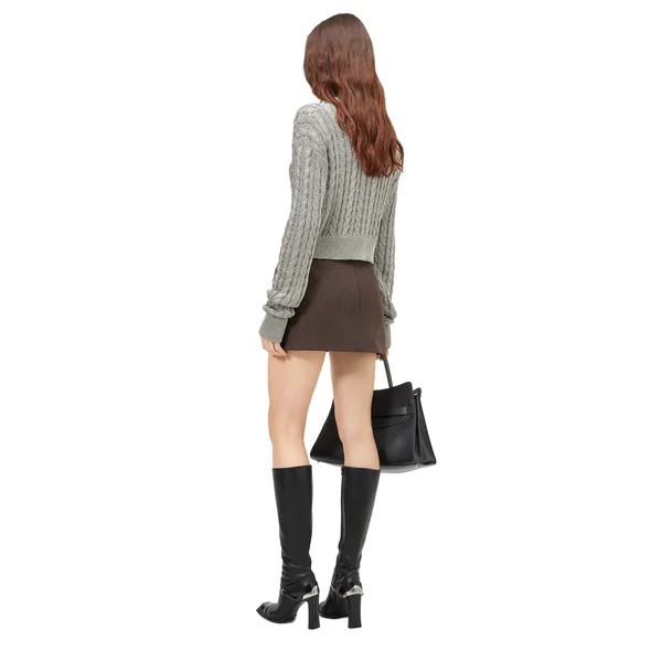 Alexander McQueen Metallic Cable Knit Jumper - Knitwear - British Luxury Tailoring at Luxury Shoes 