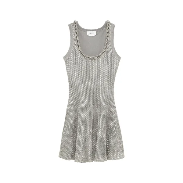 Metallic Knit Mini Dress