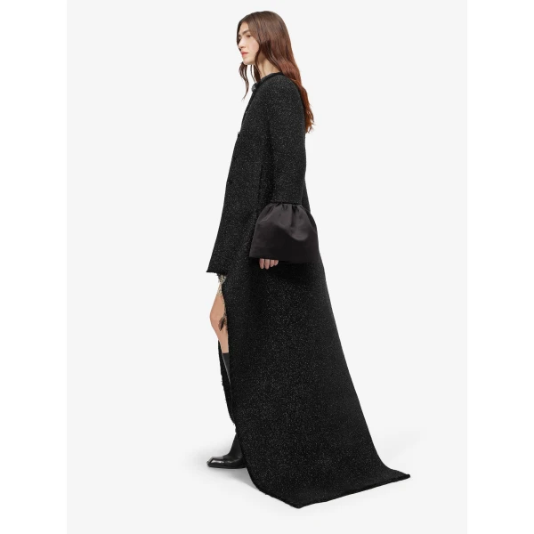 Alexander McQueen Metallic Tweed High-low Coat - Coats - British Luxury Tailoring at Luxury Shoes 