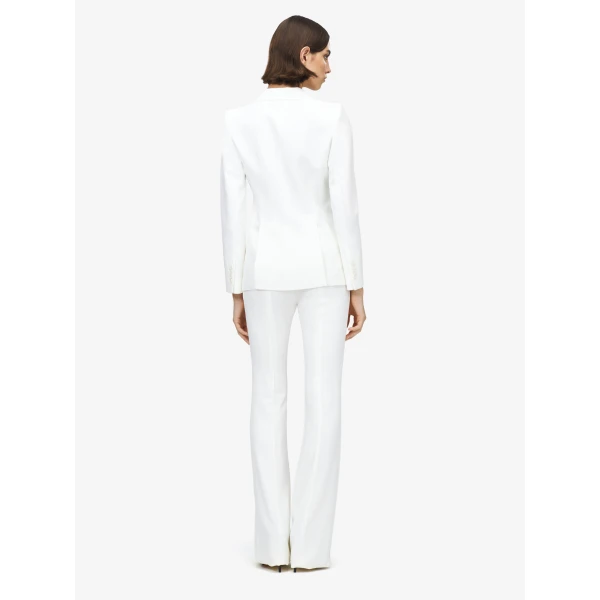 Alexander McQueen Peak Shoulder Leaf Crepe Jacket - Jackets - British Luxury Tailoring at Luxury Shoes 