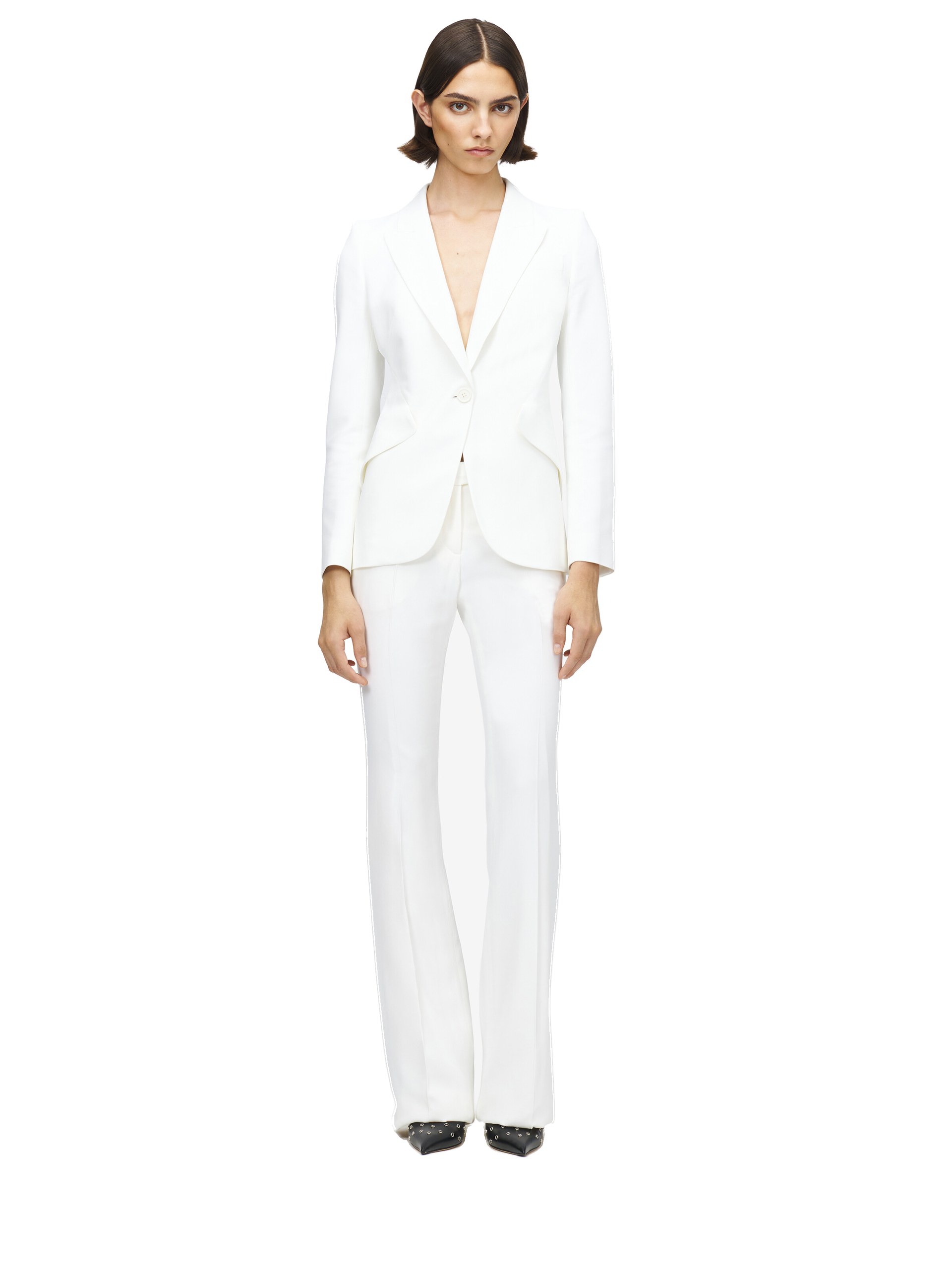 Alexander McQueen Peak Shoulder Leaf Crepe Jacket - Jackets - British Luxury Tailoring at Luxury Shoes Alexander McQueen Peak Shoulder Leaf Crepe Jacket - Jackets - British Luxury Tailoring at Luxury Shoes