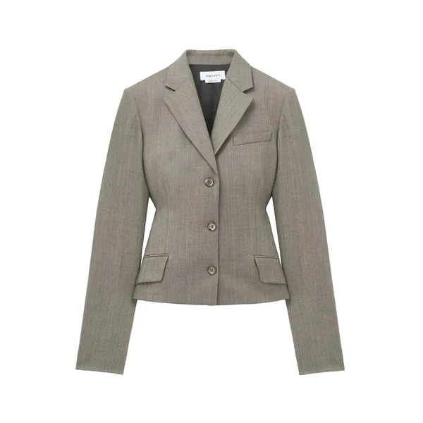 Peplum Single-breasted Jacket