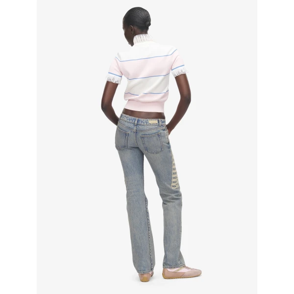 Alexander McQueen Ruffle Trim Striped Top - Knitwear - British Luxury Tailoring at Luxury Shoes 