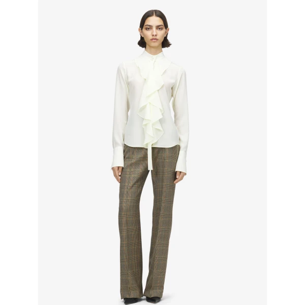 Alexander McQueen Ruffled Shirt - Tops - British Luxury Tailoring at Luxury Shoes 