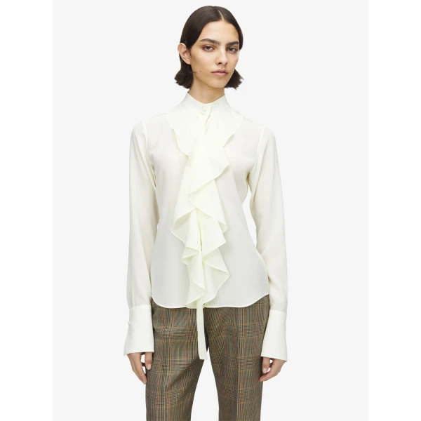 Alexander McQueen Ruffled Shirt - Tops - British Luxury Tailoring at Luxury Shoes 