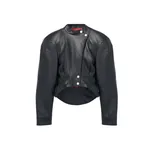 Alexander McQueen Sculpted Shoulder Leather Jacket - Jackets - British Luxury Tailoring at Luxury Shoes 