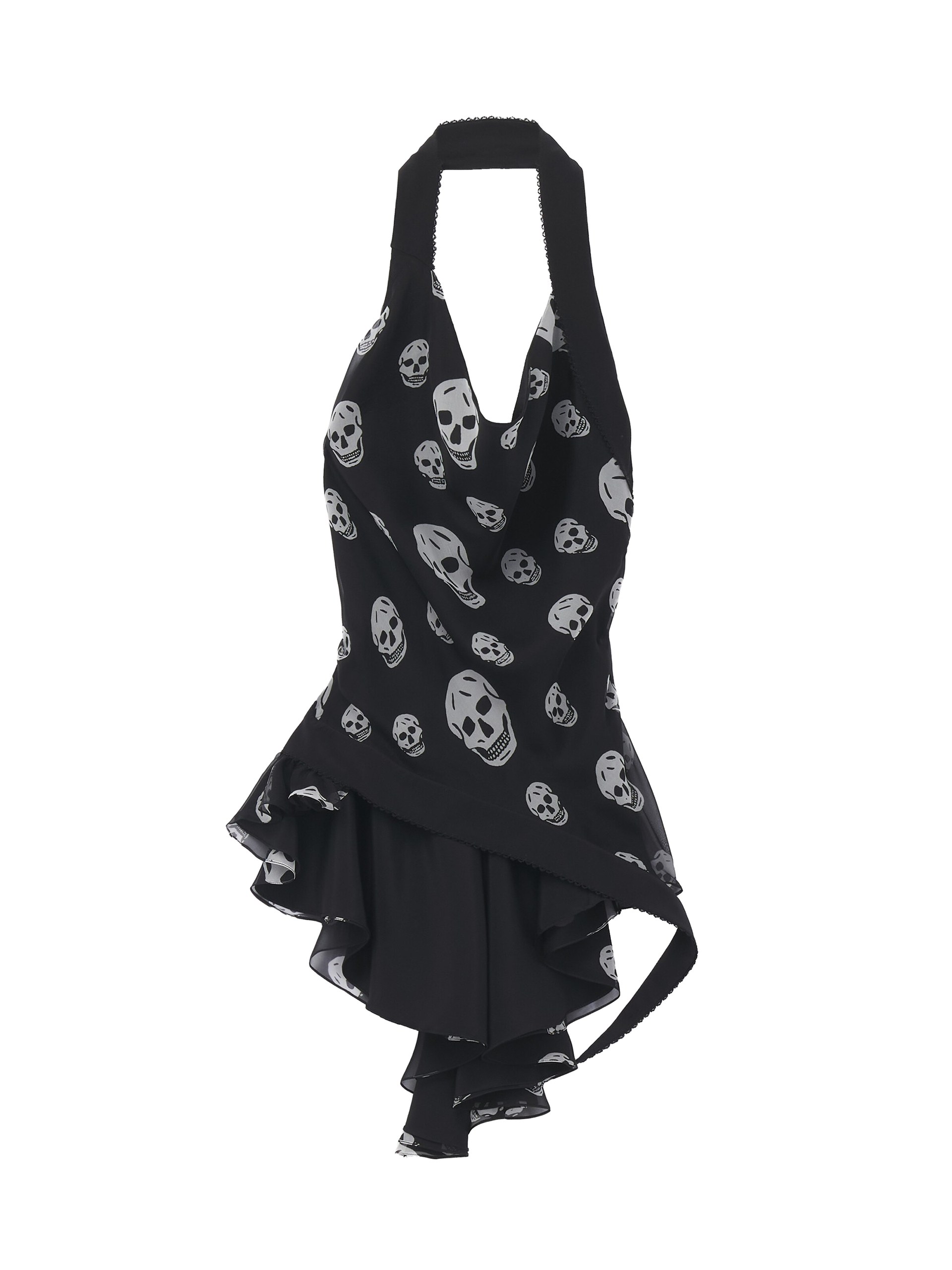 Alexander McQueen Skull Print Asymmetric Top - Tops - British Luxury Tailoring at Luxury Shoes Alexander McQueen Skull Print Asymmetric Top - Tops - British Luxury Tailoring at Luxury Shoes