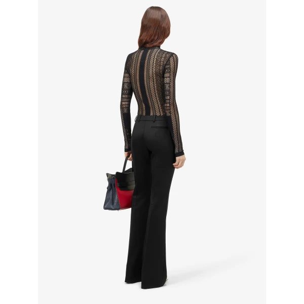 Alexander McQueen Tailored Bootcut Trousers in Black - Pants - British Luxury Tailoring at Luxury Shoes 