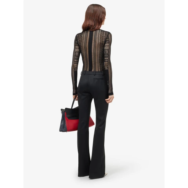 Alexander McQueen Viscose Knit Lace Top - Knitwear - British Luxury Tailoring at Luxury Shoes 