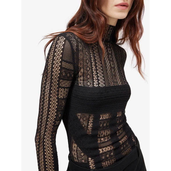 Alexander McQueen Viscose Knit Lace Top - Knitwear - British Luxury Tailoring at Luxury Shoes 