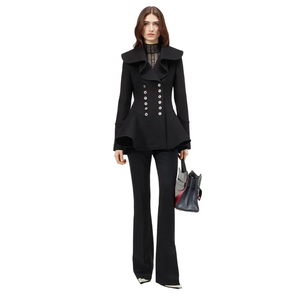 Alexander McQueen Waterfall Collar Coat - Coats - British Luxury Tailoring at Luxury Shoes 