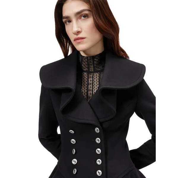 Alexander McQueen Waterfall Collar Coat - Coats - British Luxury Tailoring at Luxury Shoes 