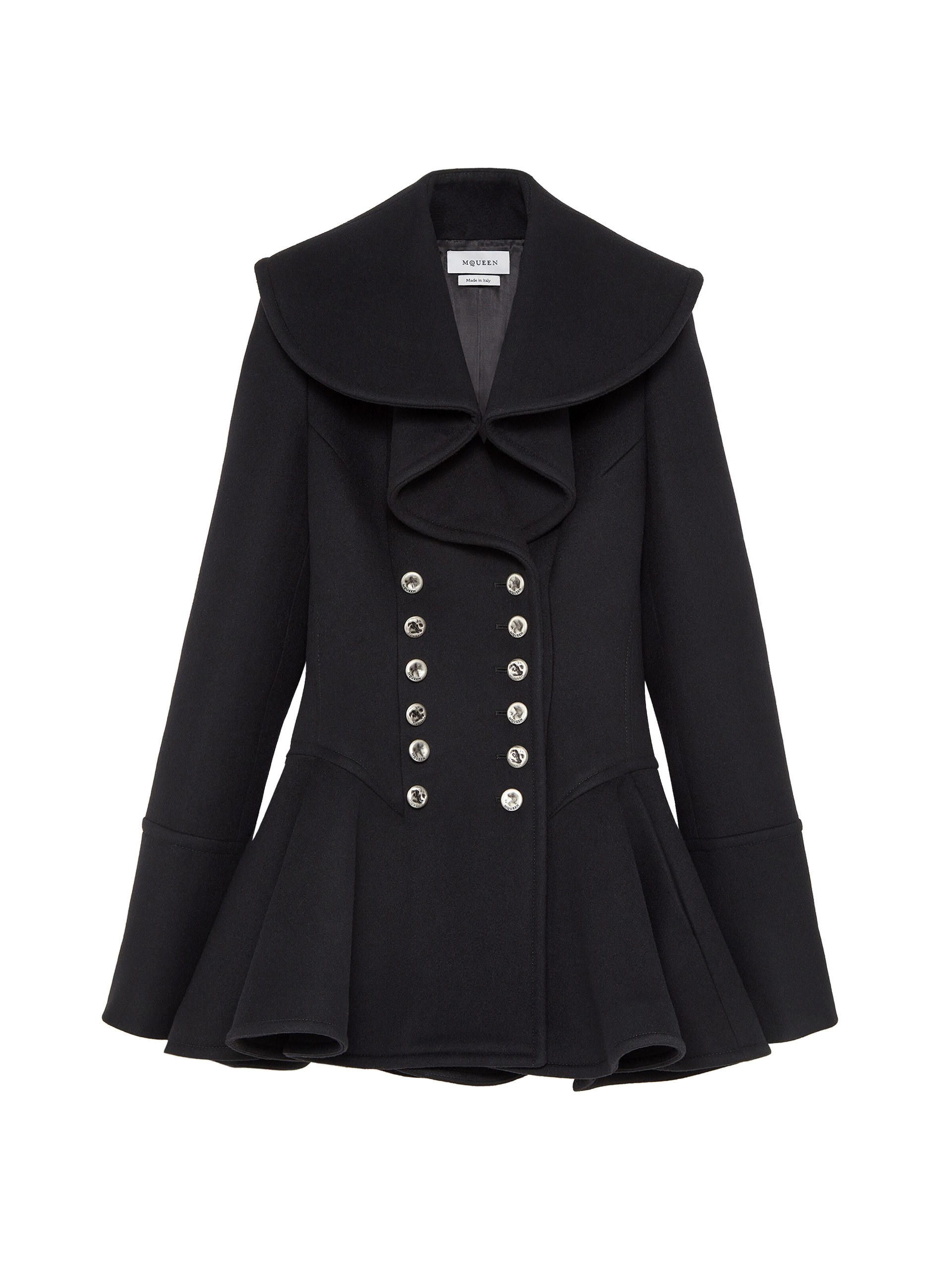 Alexander McQueen Waterfall Collar Coat - Coats - British Luxury Tailoring at Luxury Shoes Alexander McQueen Waterfall Collar Coat - Coats - British Luxury Tailoring at Luxury Shoes