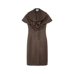 Alexander McQueen Waterfall Collar Double-breasted Dress - Dresses - British Luxury Tailoring at Luxury Shoes 