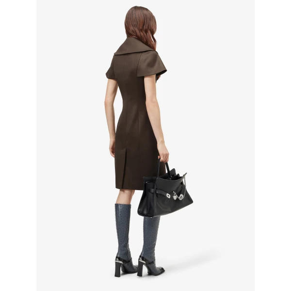 Alexander McQueen Waterfall Collar Double-breasted Dress - Dresses - British Luxury Tailoring at Luxury Shoes 