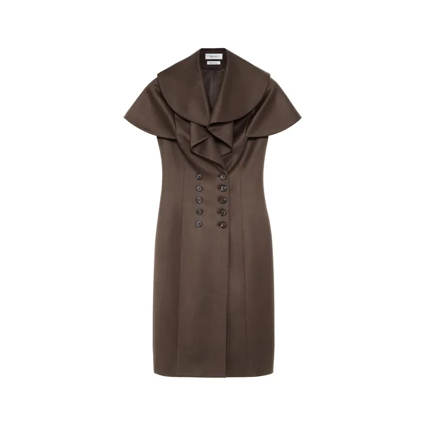 Alexander McQueen Waterfall Collar Double-breasted Dress - Dresses - British Luxury Tailoring at Luxury Shoes 