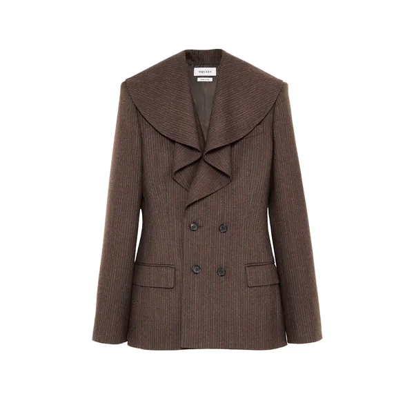 Waterfall Collar Double-breasted Jacket