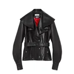 Alexander McQueen Waterfall Collar Leather Jacket - Jackets - British Luxury Tailoring at Luxury Shoes 