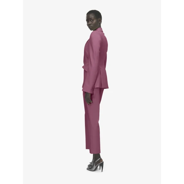 Alexander McQueen Wool Gabardine Cigarette Trousers in Pink - Pants - British Luxury Tailoring at Luxury Shoes 