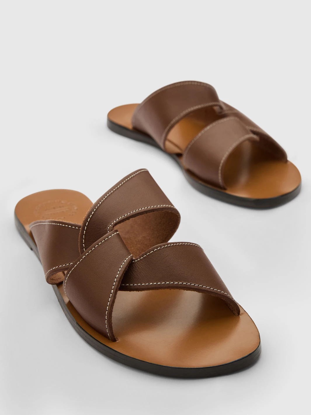 Brown ATP Atelier flat sandals