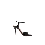 Amina Muaddi Adut Sandal 105 in Black Patent