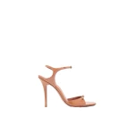 Amina Muaddi Adut Sandal 105 in Pearly Latte Patent