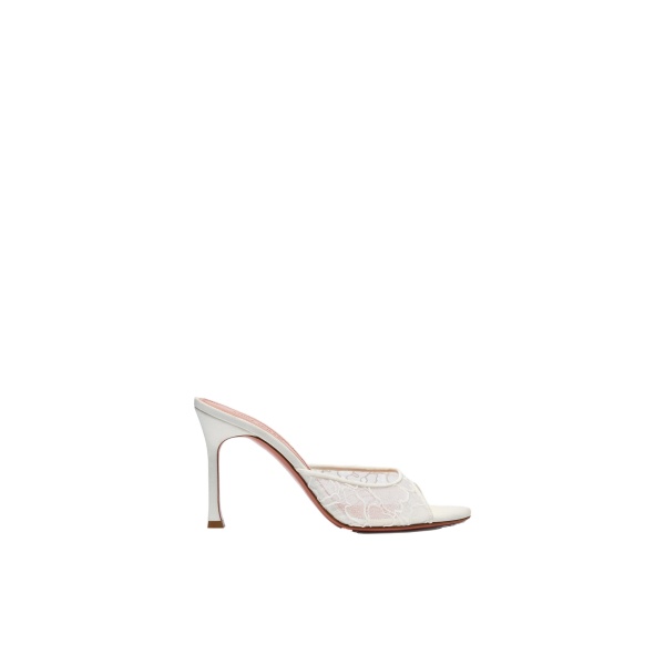Amina Muaddi Alexa Lace Slipper 95 in Ivory Lace