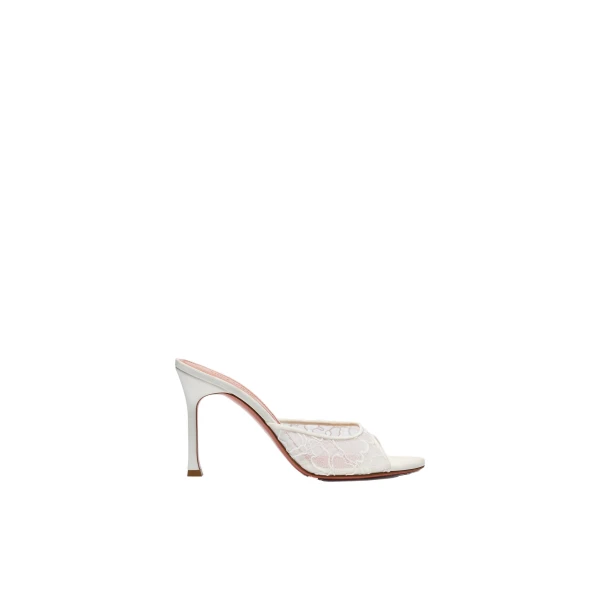 Amina Muaddi Alexa Lace Slipper 95 in Ivory Lace